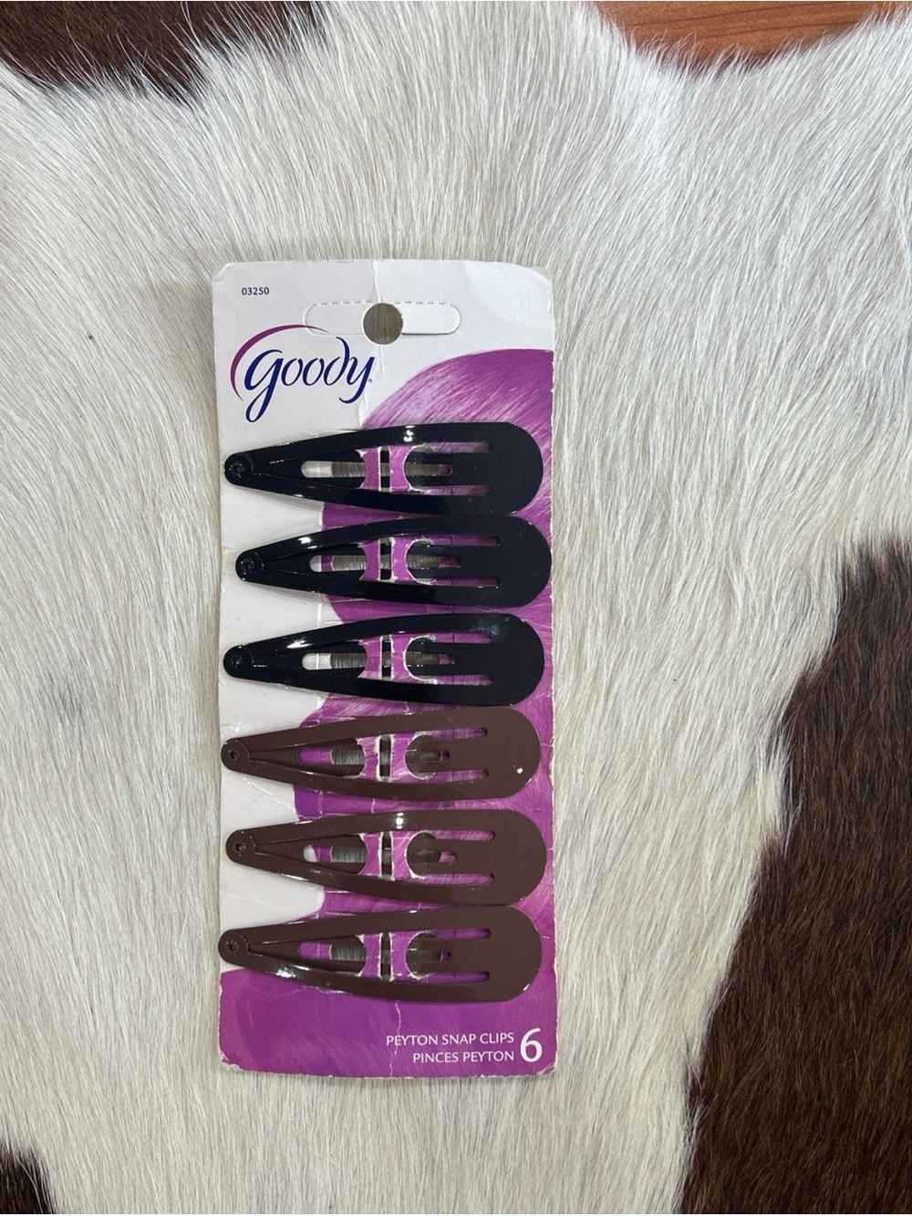 6 Goody Hair Clips Brown and Black 3 Inch Metal Clips #03250